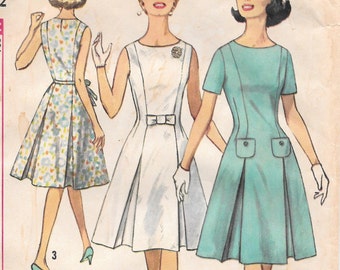 Bust 32-1960's Misses' Dress Simplicity 4920 Sz 12