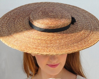 The Chenuit Hat - Grande Boater Hat w/ Wide Brim Hat For Races