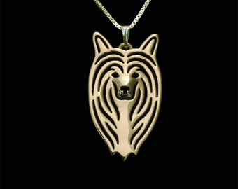 Chinese Crested - Gold pendant and necklace.
