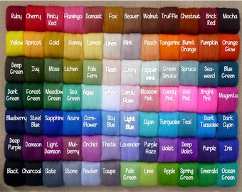 84 Needle felting wool - PICK ANY COLOURS!! (very soft) - Merino felting wool - thrumming wool - wool tops - wool roving -felting wool