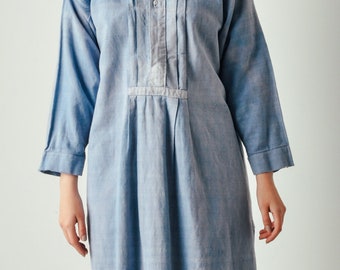 Antique Blue French Linen Dress