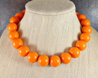 Statement Necklace, Orange, Orange Bead Necklace, Big Necklace, Orange Necklace, Gumball, Chunky Necklace, Big Bead Necklace, Beaded