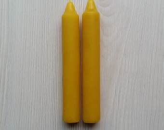 Beeswax Candle | 100% pure organic beeswax | Handpoured | Dinner Candles (pair) 12cm