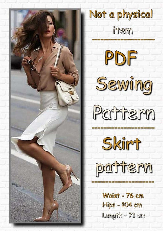 download sewing modern skirt PDF pattern