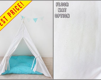 Budget Plain Speckled Ivory Canvas Princess teepee Play tent Kids teepee tent Children's teepee Kids tipi Teepee boy Large tent Fort