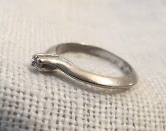 Promise CZ & Sterling Silver Ring Sz 4