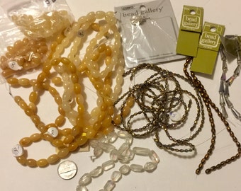 GRAB BAG of assorted yellow and white beads