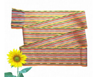 Zesty Yellow Sash, SA75 - Rainbow Belt - Ikat Fabric - Gypsy Clothing - Woven Belt - Guatemalan Textiles - Ethnic Sash - Bohemian Belt