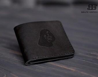 Leather Star Wars wallet, Darth vader wallet, Credit card holder, Mens small leather wallet, Handmade wallet, Personalized wallet