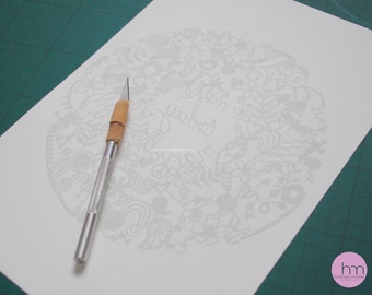 Motivational quote paper cut printed template – positive affirmation – paper cut zentangle – papercut template – personal use – DIY template