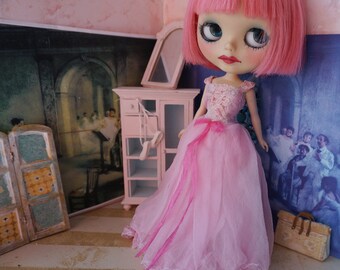 BLYTHE DRESS - Full Length Pretty in Pink Silk and Lace Princess Gown