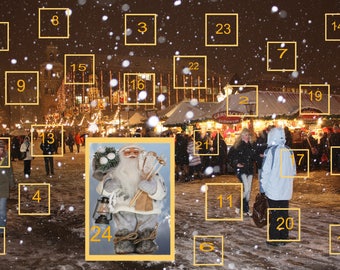 Advent Calendar 2017 Christmas Countdown 25 Days Until Christmas Instant Digital Download Print Snow Winter