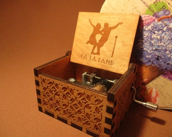 La La Land Wooden Music Box Engraved Handmade Theme Vintage. INDIVIDUALLY CRAFTED BOX®