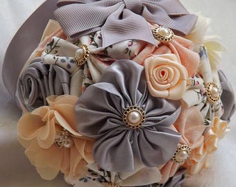 Fabric and Satin Flower Pomander Kissing ball for bridesmaids, flowers girls Good luck decoration