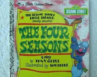 JUNE SALE The Four Seasons, A Little Golden Book, Vintage Children's Collectible Book by The Sesame Street Little Theater