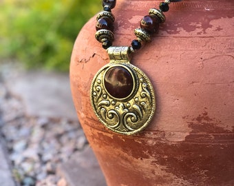 Tribal Statement Necklace, Bohemian Jewelry, Costume Jewelry