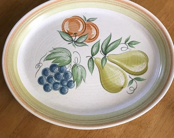 Vintage Franciscan large fruit earthenware platter retro MCM 60s