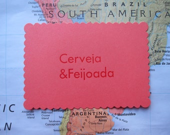 Cerveja & Feijoada Brazilian Food Letterpress 5-notecard set