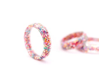 Glitter resin ring ,Fancy it is,handmade ring colored glitter, sparkling ring, cool ring, resin ring, wedding ring, engagement ring,romantic