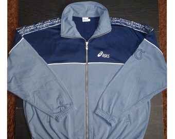 Vintage Asics windbreaker active track jacket 90 blue grey sportswear oversize size L
