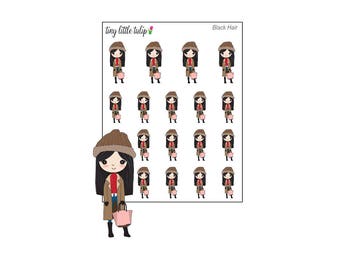 Planner Stickers Doodle Girl Shopping