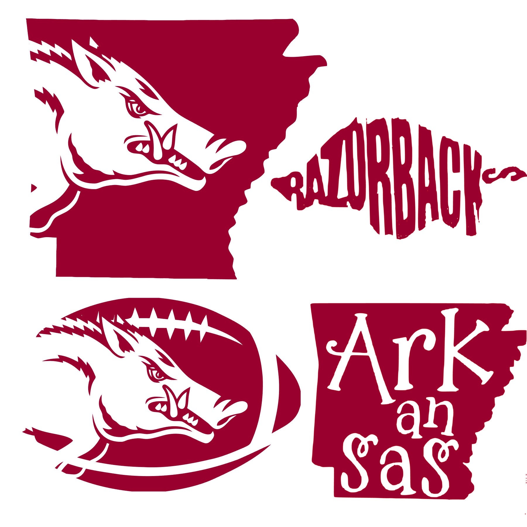 Download Arkansas Razorback SVG files ALL FOUR
