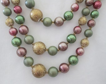 Demi Parure "Fruitful" Summer Fun Vintage Necklace and Earrings Set Marked Japan