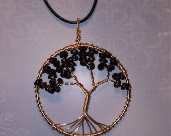 Garnet Tree of Life Necklace