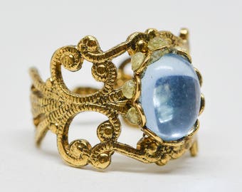 Gorgeous gold tone adjustable ring