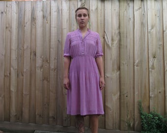 Floaty 80s pink chiffon prairie dress