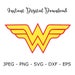 Wonder Woman Superhero SVG DXF Png Vector Cut File Cricut Design Silhouette Vinyl Decal Disney Party Stencil Template Heat Transfer Iron