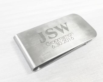Money Clip, Personalized Money Clip, Engraved Monogram Gift, Groomsmen Gift, Custom Money Clip, Gifts for Dad, Gift For Him, Groomsman Gift