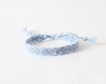 Blues Friendship Bracelet, Leaf Pattern woven bracelet, knotted bracelet