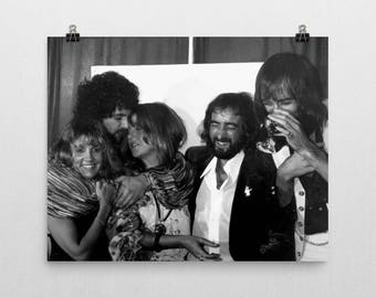 Fleetwood Mac Poster - Stevie Nicks - 70's Music Poster -Black And White - Bohemian Decor - Semi-Gloss Photo Paper Poster