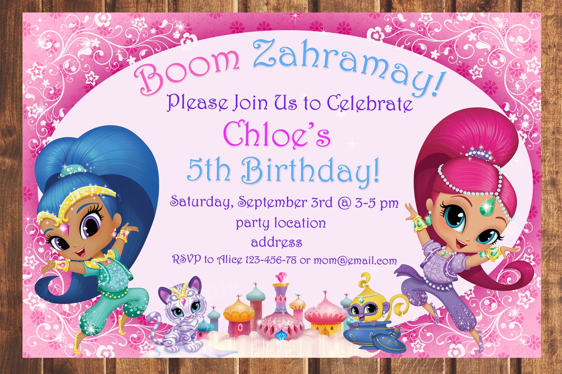 SALE Shimmer and Shine Birthday InvitationShimmer and Shine