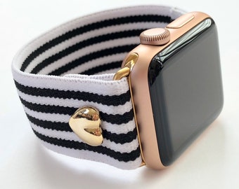 Apple watch band 38mm & 42mm Elastic stretch comfort band Nautical Love