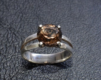 Sterling Silver Smokey Quartz Engagement Ring Natural Australian Gemstone Handmade Sterling Silver Ring