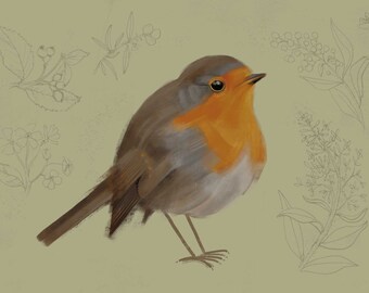 A6 postcard, Red Robin, Recyclingpaper