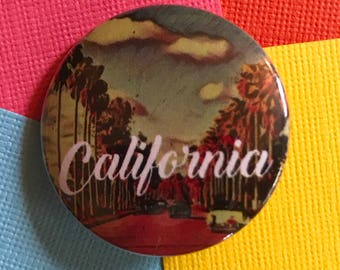 California Travel Pinback Button, California Pin, California Keychain, California Magnet, West Coast, San Francisco, Los Angeles Pins