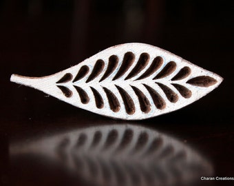 Wood Block Stamp, Tjaps, Indian Wood Stamp, Pottery Stamp, Textile Stamp, Printing Stamp - Leaf