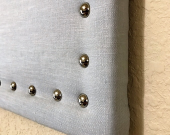 Large 17 X 23 Gray Linen Fabric Corkboard Linen Bulletin Board Jewelry Organizer Pin Board Memo Board Fabric Memo Board Covered Corkboard