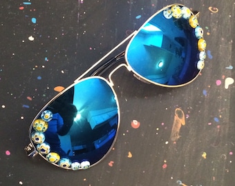 Embellished Aviator Sunglasses