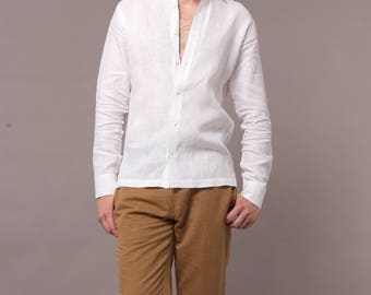 White linen shirt | Etsy