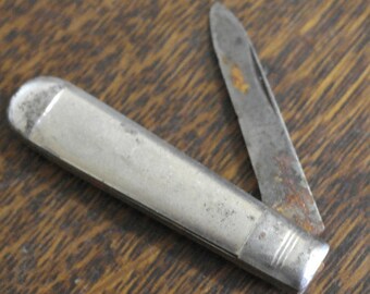 vintage metal pen pocket folding knife
