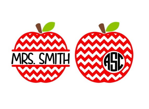 Download Chevron Apple Monogram Decal Teacher Monogram Decal Tumbler