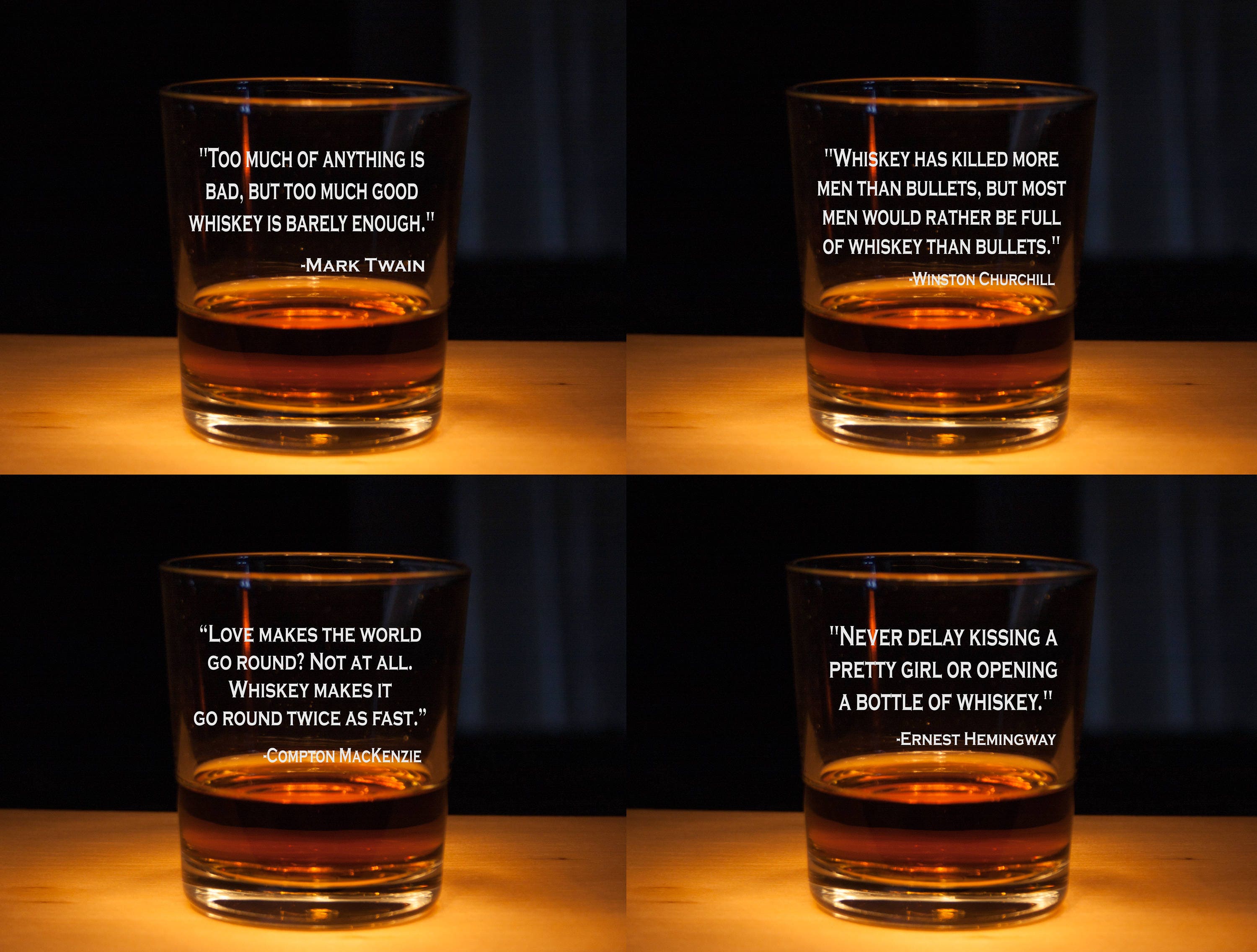 Set von 4 Whisky Gläser mit Zitaten gravierte Felsen Gläser Set von 4 Whisky Gläser mit Zitaten gravierte Felsen Gläser