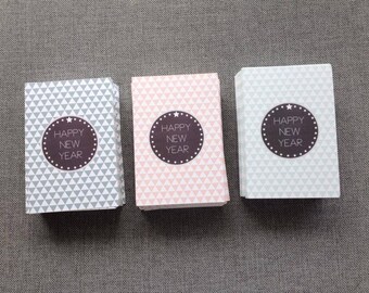Set of 3 greeting cards, triangles patterns.