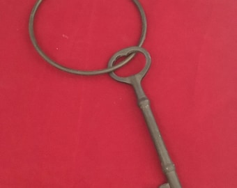 Large skeleton key on ring