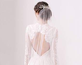 Barely there wedding veil, Minimal wedding veil, Lightweight wedding veil