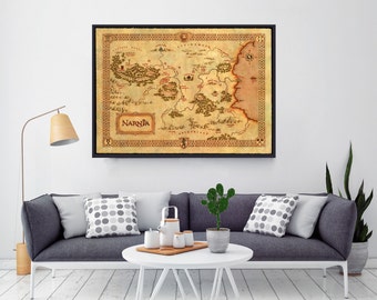 Chronicles Of Narnia, Narnia Map, Baby Shower Gift, Gift For Him, Gift For Her, For Boyfriend, Gift For Girlfriend, Narnia Poster, Nursery